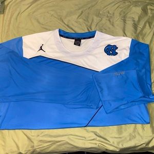 Jordan Elite NC athletic shirt, long sleeve-t, blue and white mens 3xl